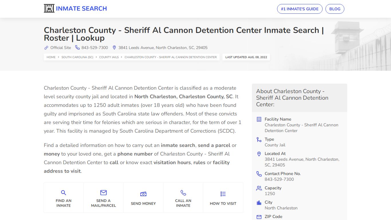 Charleston County - Sheriff Al Cannon ... - Inmate Lookup