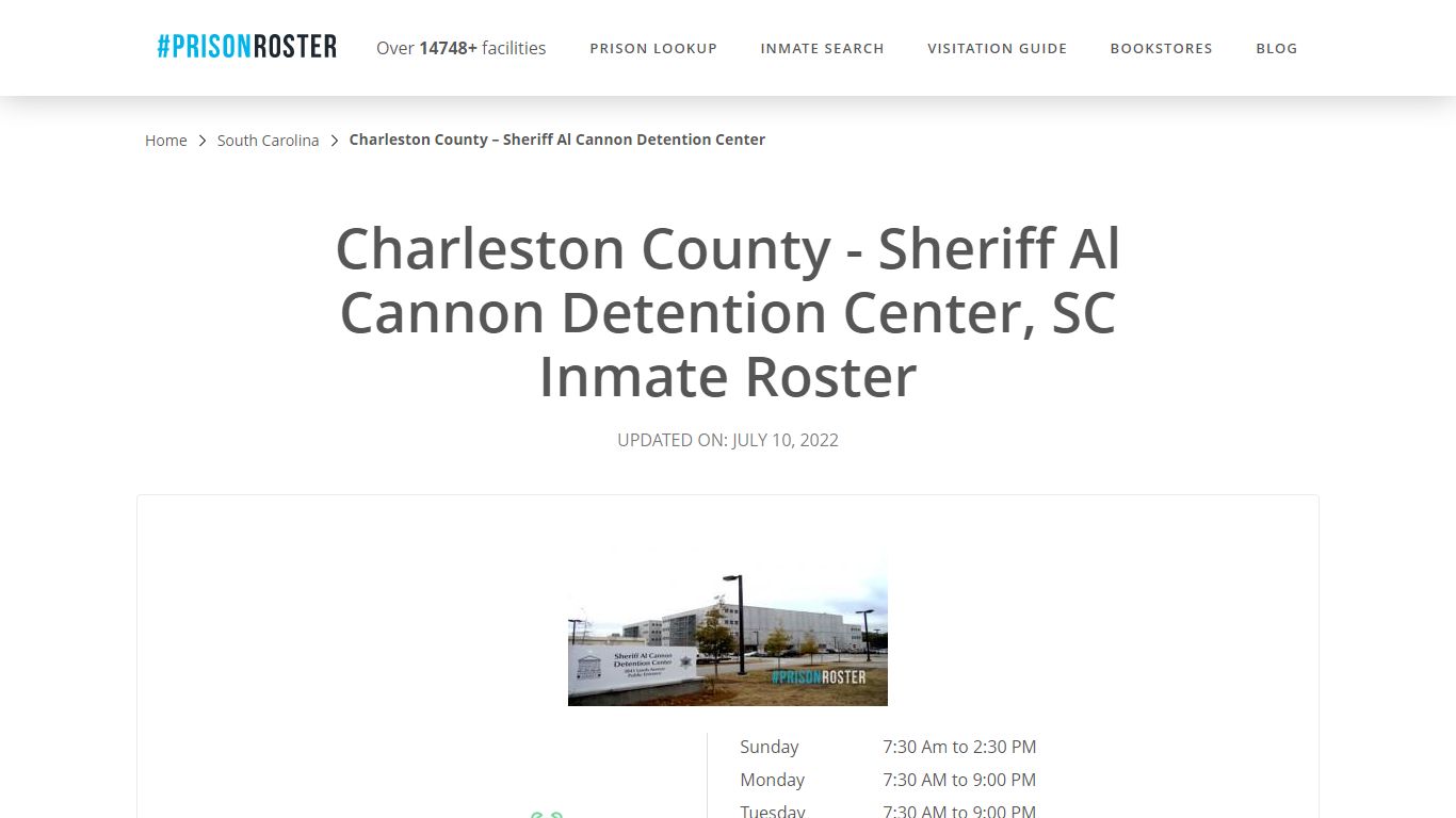 Charleston County - Sheriff Al Cannon ... - Inmate Lookup